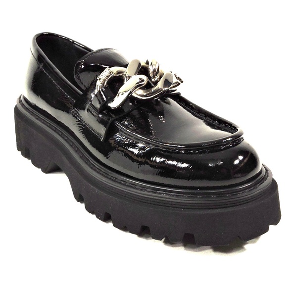 CASADEI 🇮🇹 WOMENS BLACK PATENT LEATHER COMFORT LOAFERS - Picture 3 of 7